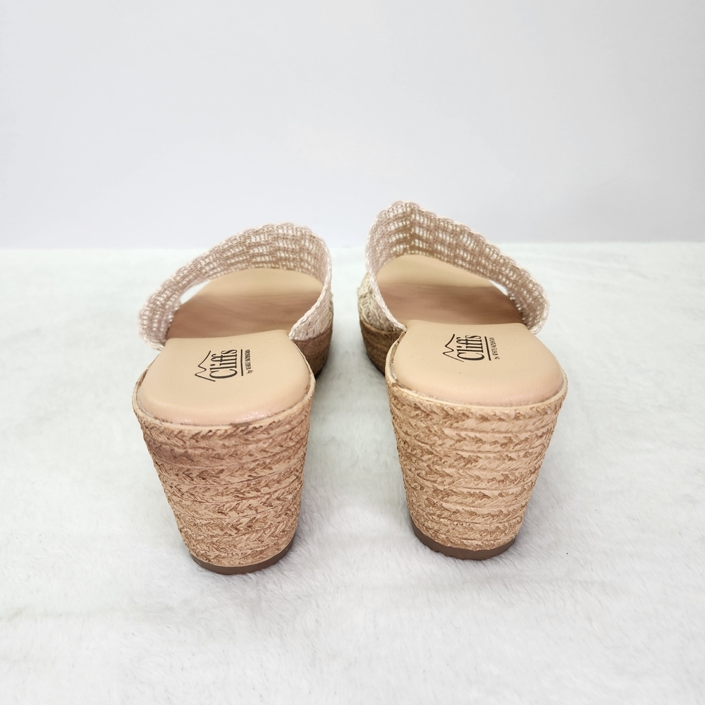 Cliffs by White Mountain Women's Cream Platform Woven Slide Sandals Size 9 - Picture 5 of 9